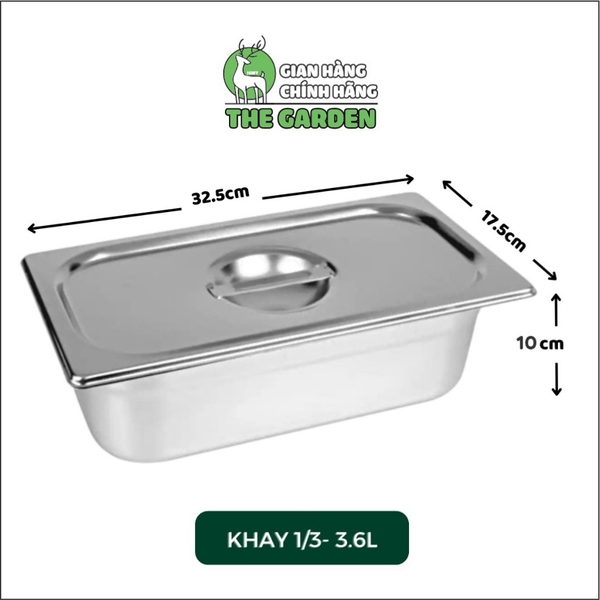 Khay đựng topping inox cao cấp |  sâu 10cm | Có nắp | Nhiều kích thước
