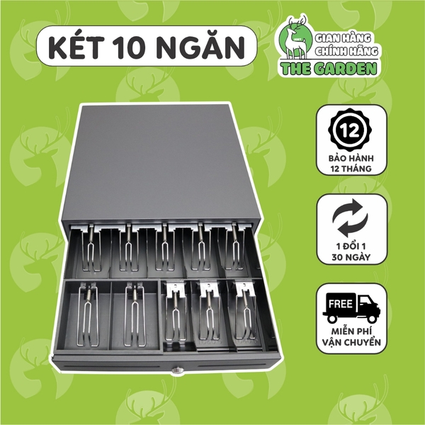 Két Tiền Thu Ngân THE GARDEN | Chất liệu Thép | Tự động bật nắp | 5 ngăn - 8 ngăn - 10 ngăn