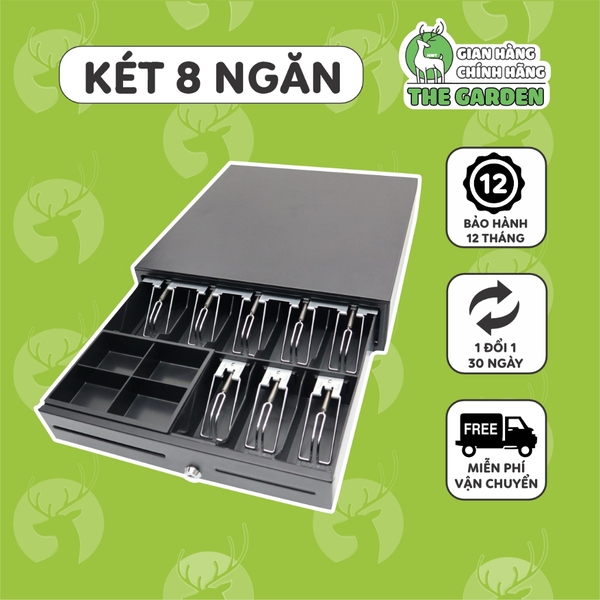 Két Tiền Thu Ngân THE GARDEN | Chất liệu Thép | Tự động bật nắp | 5 ngăn - 8 ngăn - 10 ngăn