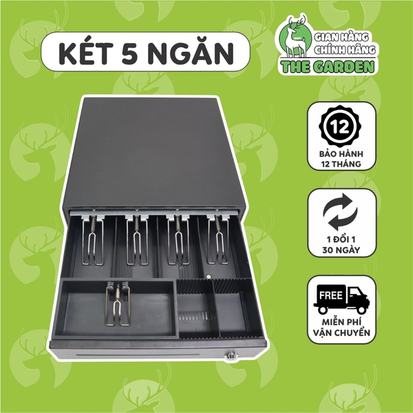 Két Tiền Thu Ngân THE GARDEN | Chất liệu Thép | Tự động bật nắp | 5 ngăn - 8 ngăn - 10 ngăn
