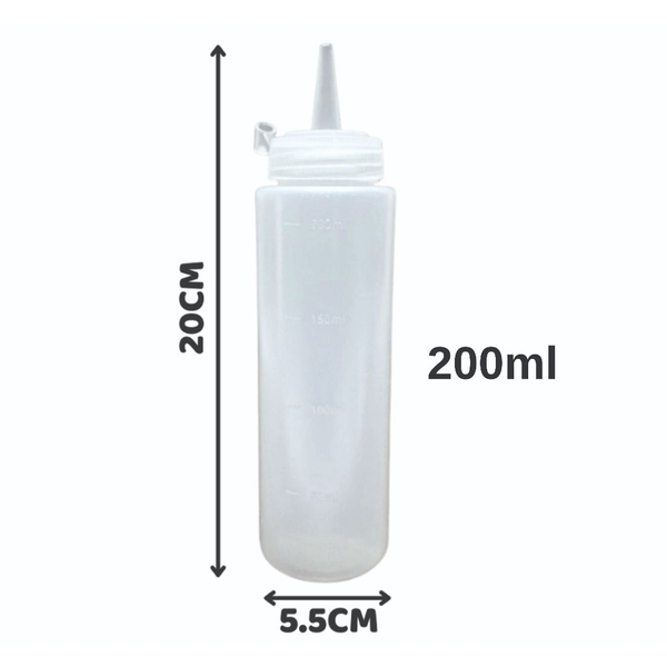 Bình Nhựa Đựng Tương, Sirup, Nước Sốt, Chai lọ đựng siro | Nhiều Dung Tích | Có Vạch Chia | Hình tròn