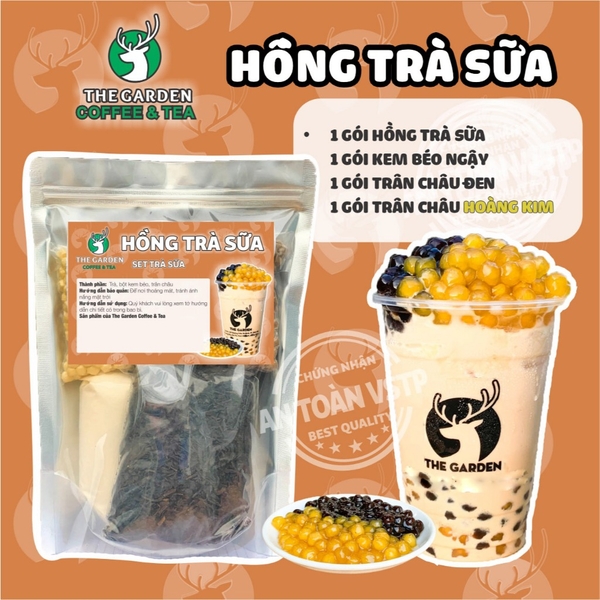 Set nguyên liệu trà sữa Tự Pha THE GARDEN | 30-35 Ly | Nhiều vị