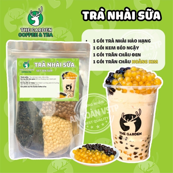 Set nguyên liệu trà sữa Tự Pha THE GARDEN | 30-35 Ly | Nhiều vị