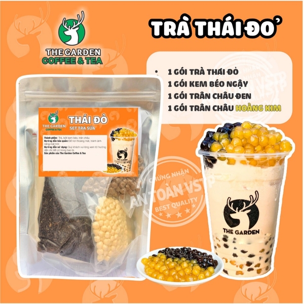 Set nguyên liệu trà sữa Tự Pha THE GARDEN | 30-35 Ly | Nhiều vị