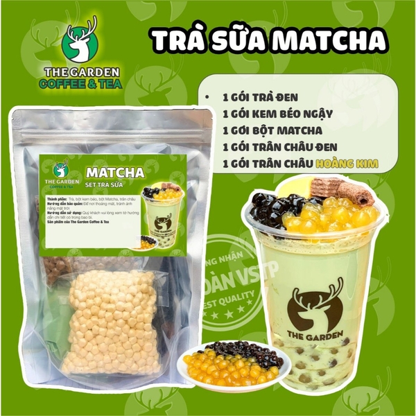 Set nguyên liệu trà sữa Tự Pha THE GARDEN | 30-35 Ly | Nhiều vị