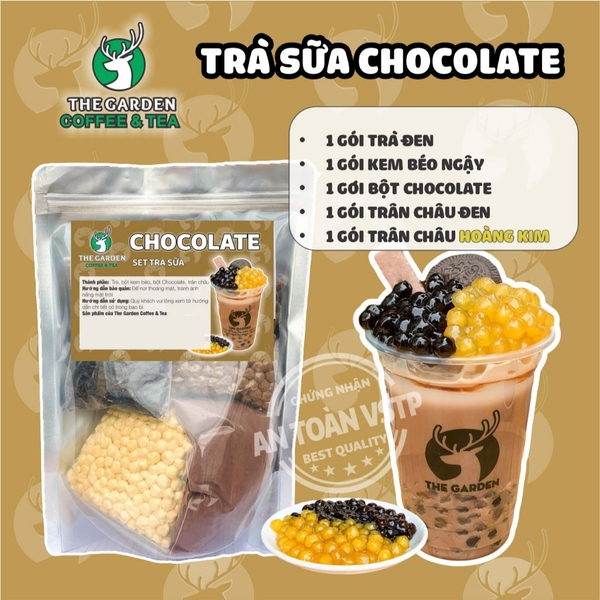 Set nguyên liệu trà sữa Tự Pha THE GARDEN | 30-35 Ly | Nhiều vị