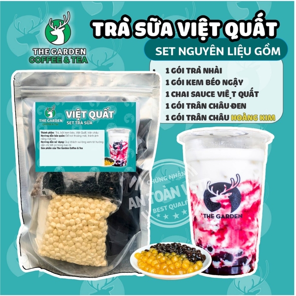 Set nguyên liệu trà sữa Tự Pha THE GARDEN | 30-35 Ly | Nhiều vị