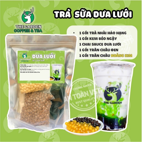 Set nguyên liệu trà sữa Tự Pha THE GARDEN | 30-35 Ly | Nhiều vị