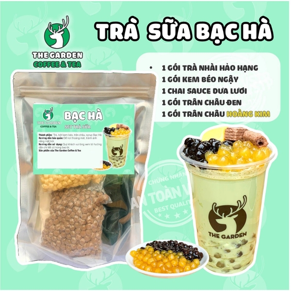 Set nguyên liệu trà sữa Tự Pha THE GARDEN | 30-35 Ly | Nhiều vị
