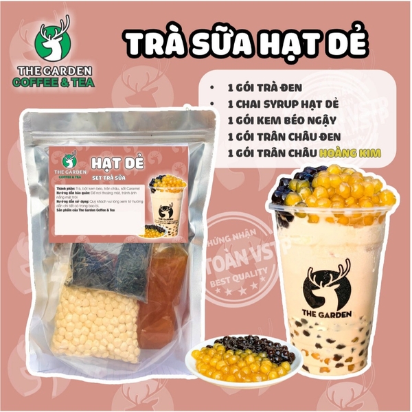 Set nguyên liệu trà sữa Tự Pha THE GARDEN | 30-35 Ly | Nhiều vị