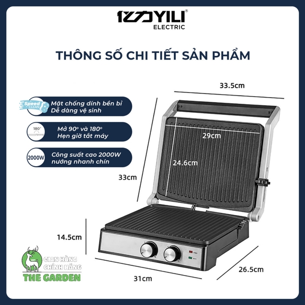 Máy nướng bánh mì YILI | Công suất 2000W