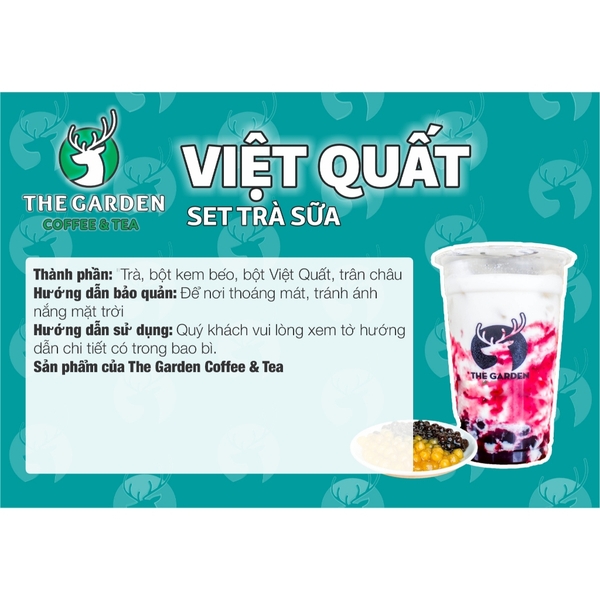 Set nguyên liệu trà sữa Tự Pha THE GARDEN | Thành phẩm 6-8 ly | Nhiều vị