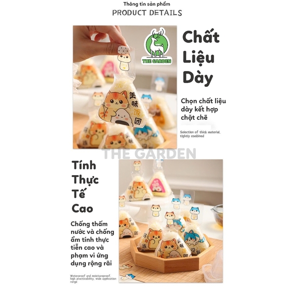 Túi bóng cơm nắm tam giác | Combo 50 cái
