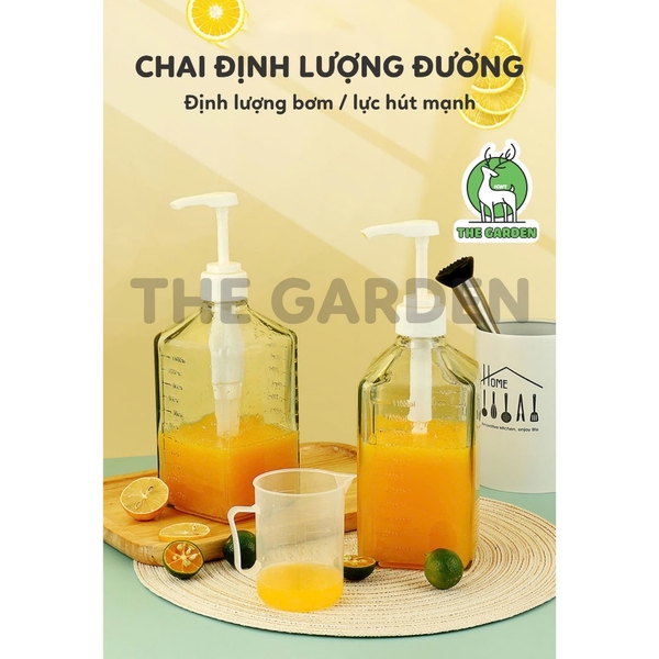 Bình pump đường nhựa 10ml | Dung tích 1,1L
