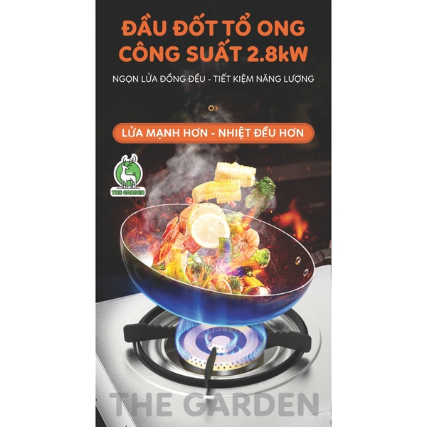 Bếp Gas nấu mì cay, cơm niêu THE GARDEN IGWT | Inox | Bếp 4 họng ngang MỚI