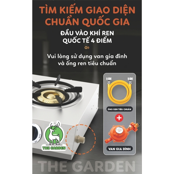 Bếp Gas nấu mì cay, cơm niêu THE GARDEN IGWT | Inox | Bếp 8 họng MỚI