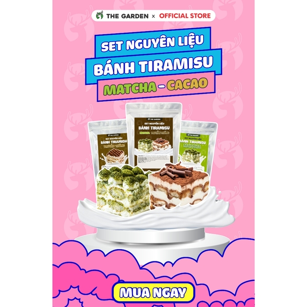 Set làm bánh Tiramisu mini THE GARDEN IGWT vị truyền thống, set nguyên liệu thành phẩm 1 hộp 750ml