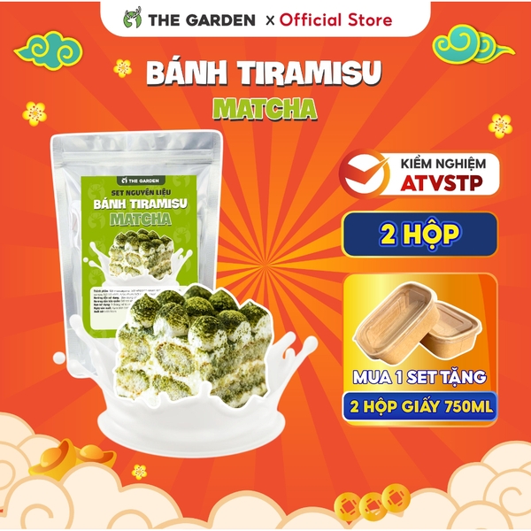 Set làm bánh Tiramisu mini THE GARDEN IGWT vị truyền thống, set nguyên liệu thành phẩm 1 hộp 750ml