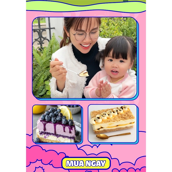 Set nguyên liệu làm bánh Mousse THE GARDEN | thành phẩm 2 hộp 750ml | vị Dâu - Xoài và vị Chanh Leo - Việt Quất