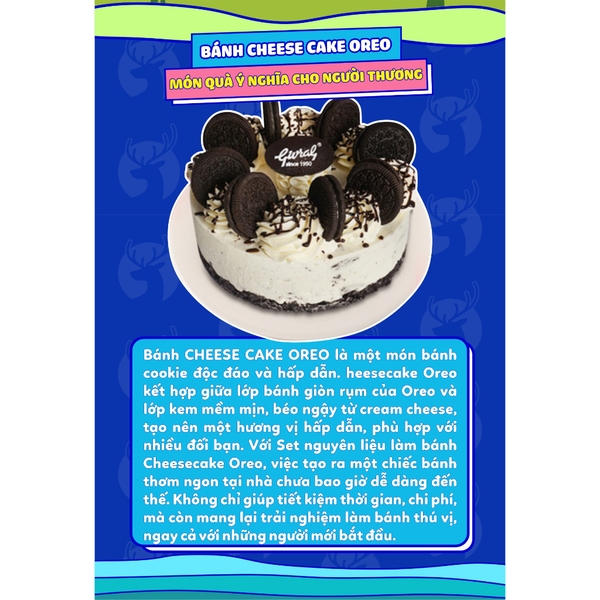 Set nguyên liệu làm bánh Cheese cake Oreo THE GARDEN | Thành phẩm 2 hộp 750ml