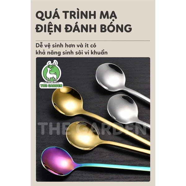 Thìa muỗng cà phê | Inox mạ vàng | Inox mạ bạc