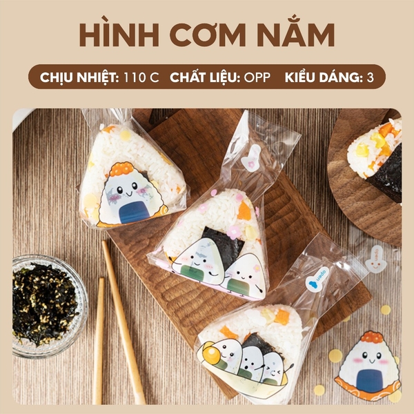 Túi bóng cơm nắm tam giác | Combo 50 cái