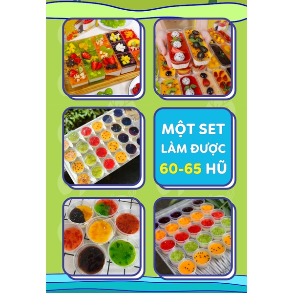 Set nguyên liệu Panna Cotta THE GARDE 30-35 hũ | 3 vị Dâu, Chanh leo, Việt Quất