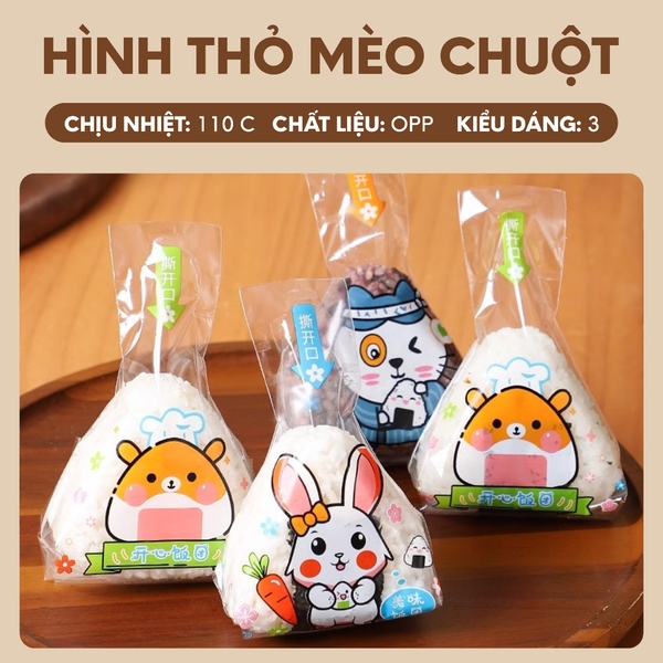Túi bóng cơm nắm tam giác | Combo 50 cái