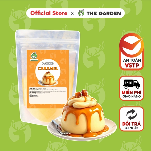 Bột Pudding Trứng THE GARDEN | Nhiều vị Socola, Matcha, Dâu, Khoai Môn | Gói 100g