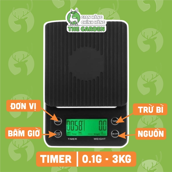 Cân Tiểu Ly Điện Tử | Model MSK-07 | Định lượng 3kg - 0.1g | Có đèn LED