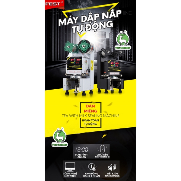Máy dập nắp cốc, Máy ép miệng ly Tự Động FEST RC-95