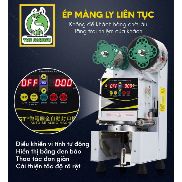 Máy dập nắp cốc, Máy ép miệng ly Tự Động FEST RC-95