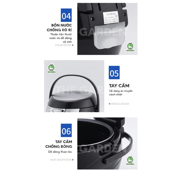 Nồi nấu trân châu tự động THE GARDEN 6L Tiếng Anh