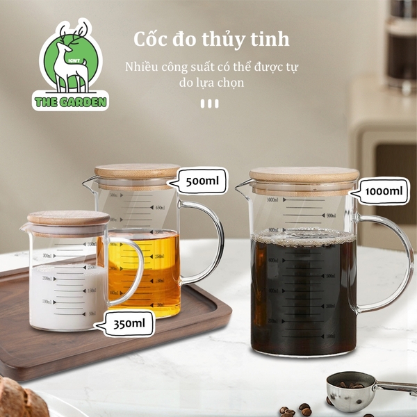 Cốc đong định lượng | Thủy tinh | Dung tích 350ml - 500ml - 1000ml