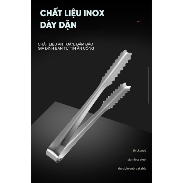 Kẹp gắp thức ăn inox 19cm