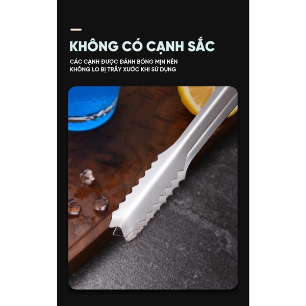 Kẹp gắp thức ăn inox 19cm