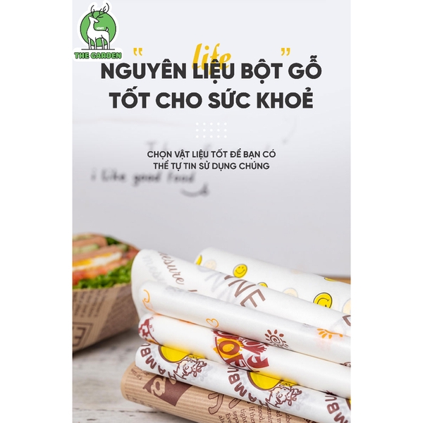 Giấy báo gói bánh sandwich | Kích thước 28x38cm | Combo 50
