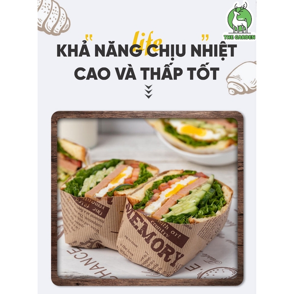 Giấy báo gói bánh sandwich | Kích thước 28x38cm | Combo 50
