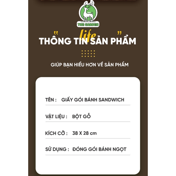 Giấy báo gói bánh sandwich | Kích thước 28x38cm | Combo 50