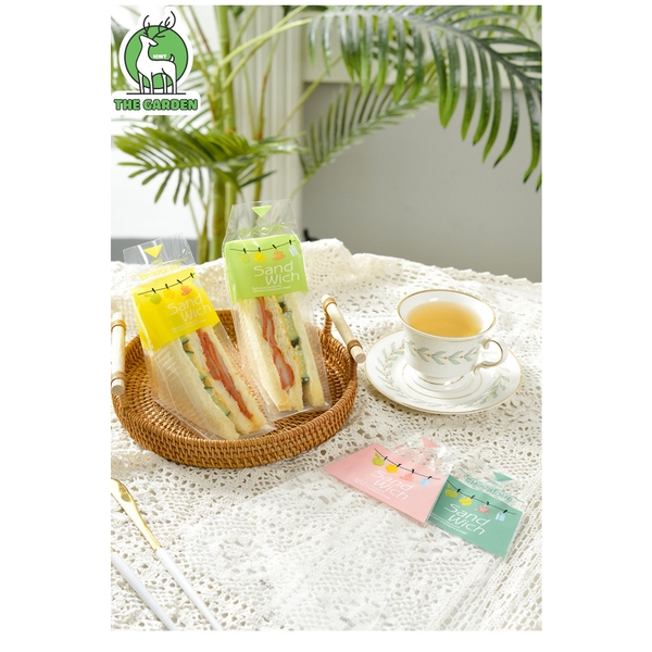 Túi nilon đựng bánh mì bông lan tam giác | Combo 100 túi | Nhiều màu sắc