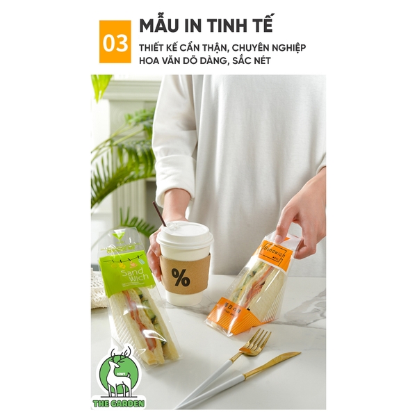 Túi nilon đựng bánh mì bông lan tam giác | Combo 100 túi | Nhiều màu sắc