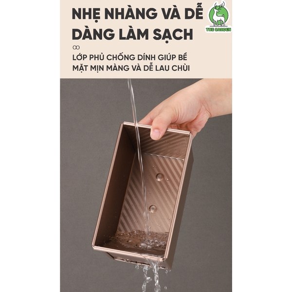 Khuôn nướng bánh mì gối, bánh sandwich  | Chất liệu thép Carbon chống dính | Loại 450g và 250g