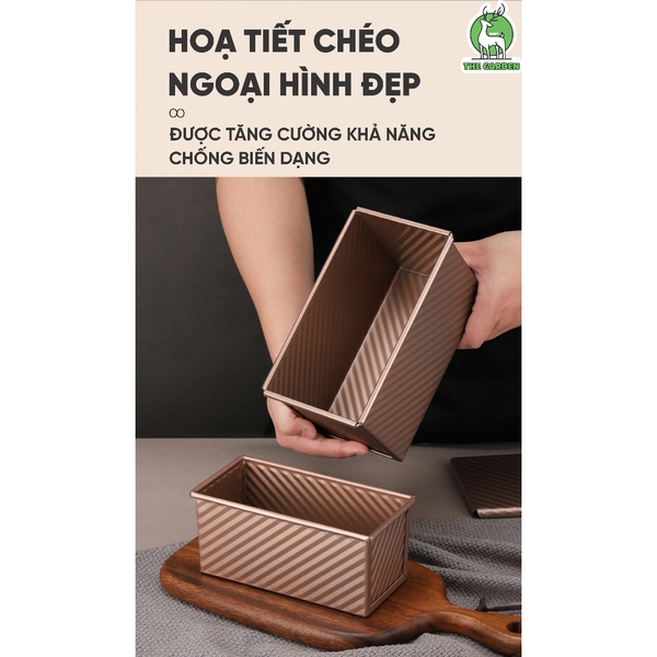 Khuôn nướng bánh mì gối, bánh sandwich  | Chất liệu thép Carbon chống dính | Loại 450g và 250g