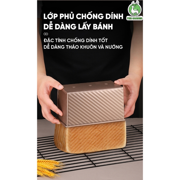 Khuôn nướng bánh mì gối, bánh sandwich  | Chất liệu thép Carbon chống dính | Loại 450g và 250g