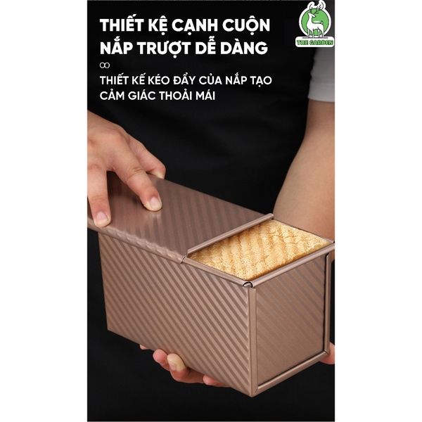 Khuôn nướng bánh mì gối, bánh sandwich  | Chất liệu thép Carbon chống dính | Loại 450g và 250g