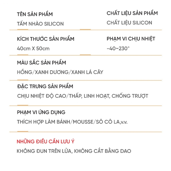 Thảm nhào bột | Chất liệu silicon chống dính | kích thước 40cm x 50cm | Màu hồng, xanh xương, xanh lá cây