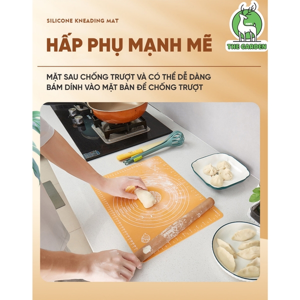 Thảm nhào bột | Chất liệu silicon chống dính | kích thước 40cm x 50cm | Màu hồng, xanh xương, xanh lá cây