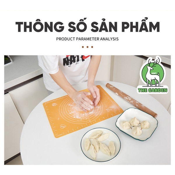 Thảm nhào bột | Chất liệu silicon chống dính | kích thước 40cm x 50cm | Màu hồng, xanh xương, xanh lá cây