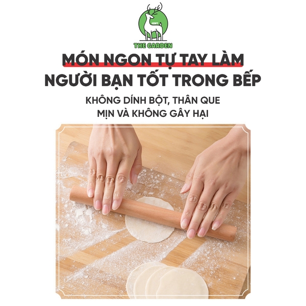 Cây lăn bột làm bánh | Chất liệu gỗ sồi | Kích thước 25 - 30 - 35 cm