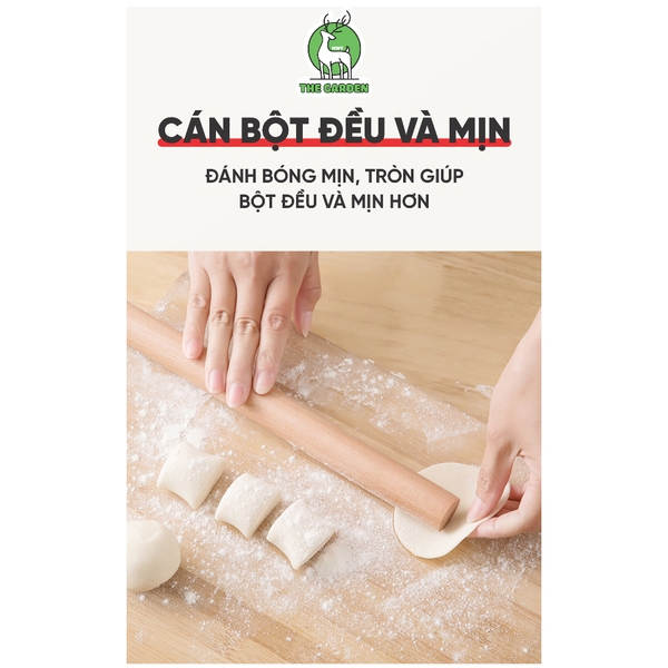 Cây lăn bột làm bánh | Chất liệu gỗ sồi | Kích thước 25 - 30 - 35 cm